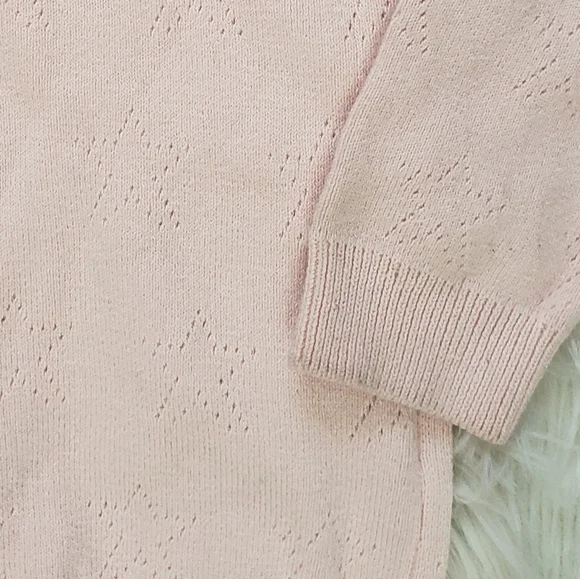 Papinelle Pointelle Pink Sweater Pajamas Top - Picture 7 of 7